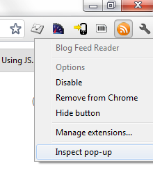 Chrome Inspect Popup