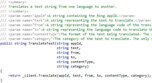 Microsoft Translator API